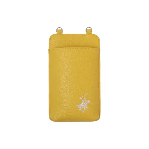 BEVERLY HILLS POLO CLUB PU One Shoulder Crossbody Cell Phone Pouch Men's Yellow