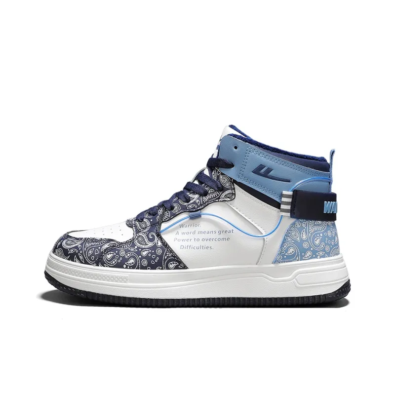 WARRIOR Skateboard Shoes Unisex High Top Dark Blue/Light Blue-7