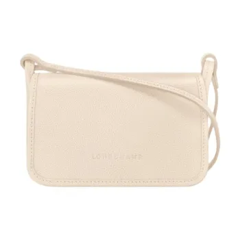 LONGCHAMP Le Foulonné Cow Leather Shoulder Bag Crossbody Bag Mini Women's White Paper Color