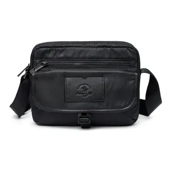 SANTA BARBARA POLO & RACQUET CLUB Fabric Cow Leather Patchwork Shoulder Bag Regular Men's Black