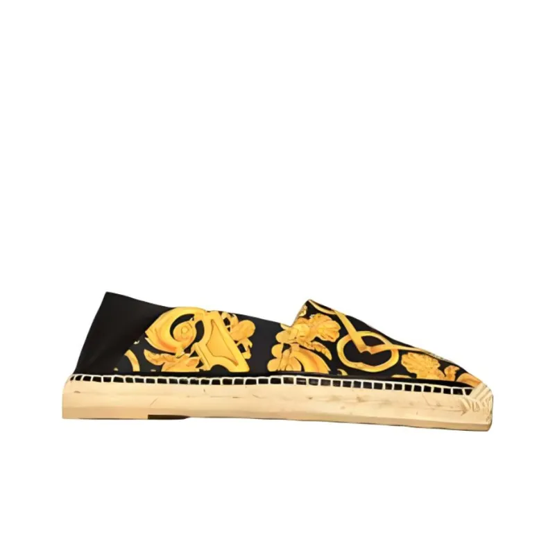 FANSIZHE Espadrilles Men's Black Yellow-1