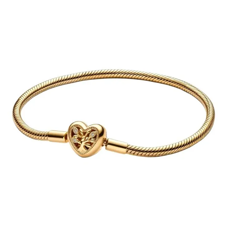 Pandora 14K Gold Cubic Zircon 14K Gold-Plated Bracelets Women's Gold-0