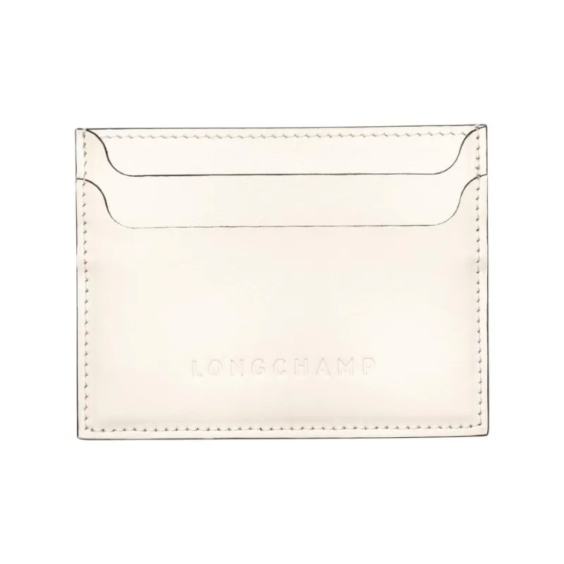 LONGCHAMP Le Foulonné Calfskin Card Holder Women's Linen-0