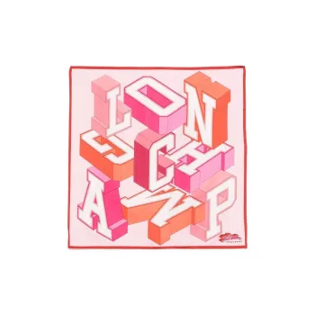 LONGCHAMP Silk Scarves Women's Flamingo Pink