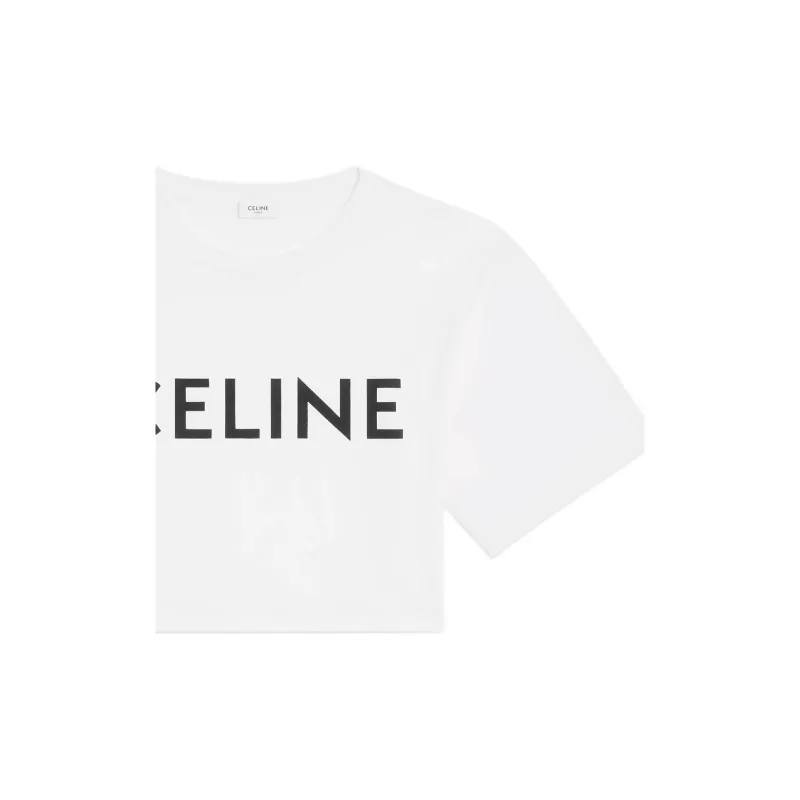 CELINE Cotton Jersey Cropped Ecru/Black-4