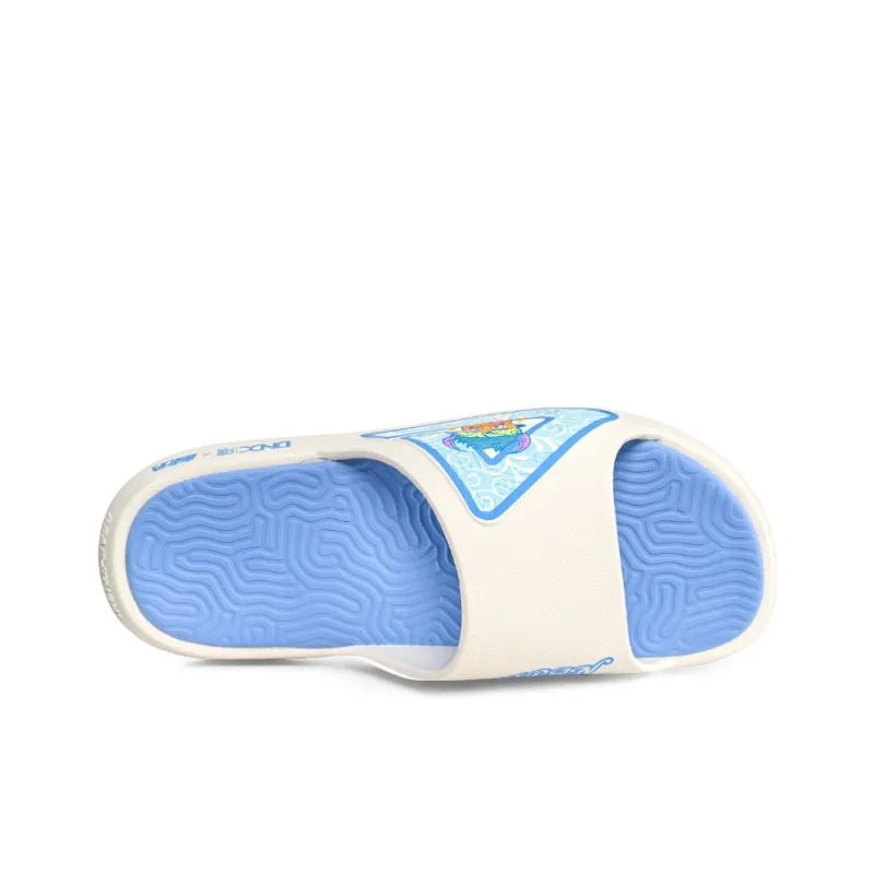 PEAK State Pole Leather Patchwork Slip Resistant Abrasion Resistant Cushioning Slide Slippers Men's White Blue-3