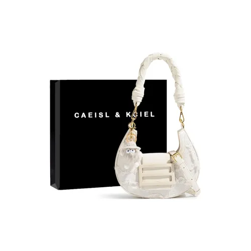 CAEISL&KCIEL Polyurethane Synthetic Leather Shoulder Bag Women's Fringe White