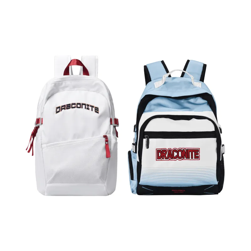 DRACONITE Polyester Student Backpack Backpack Multi-Compartment Backpack Unisex Cerulean White-25