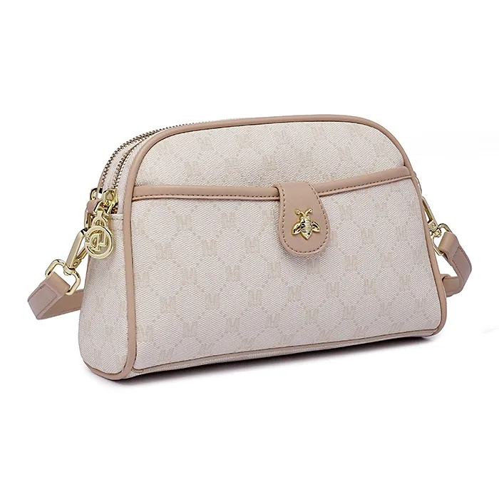 GELANDAI PVC Shoulder Bag Crossbody Bag Women's Ecru/Gray/Coffee-0