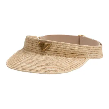 PRADA Triangle Logo Flat Peak Crochet Visor