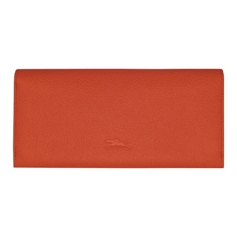 LONGCHAMP Le Foulonné Cow Leather Wallet Women's Red Pepper-1