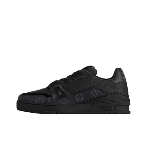 LOUIS VUITTON Trainer Low Top Skateboard Shoes Men's Black