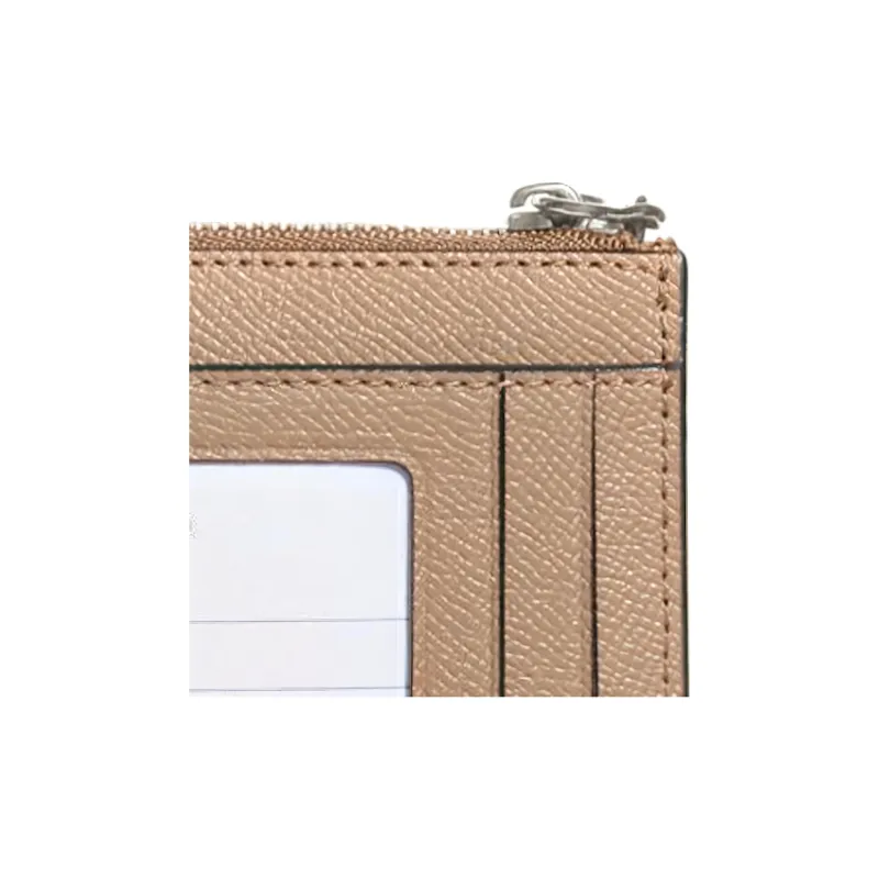 COACH Leather Card Holder Card Holder Mini Women's Nude Brown-3