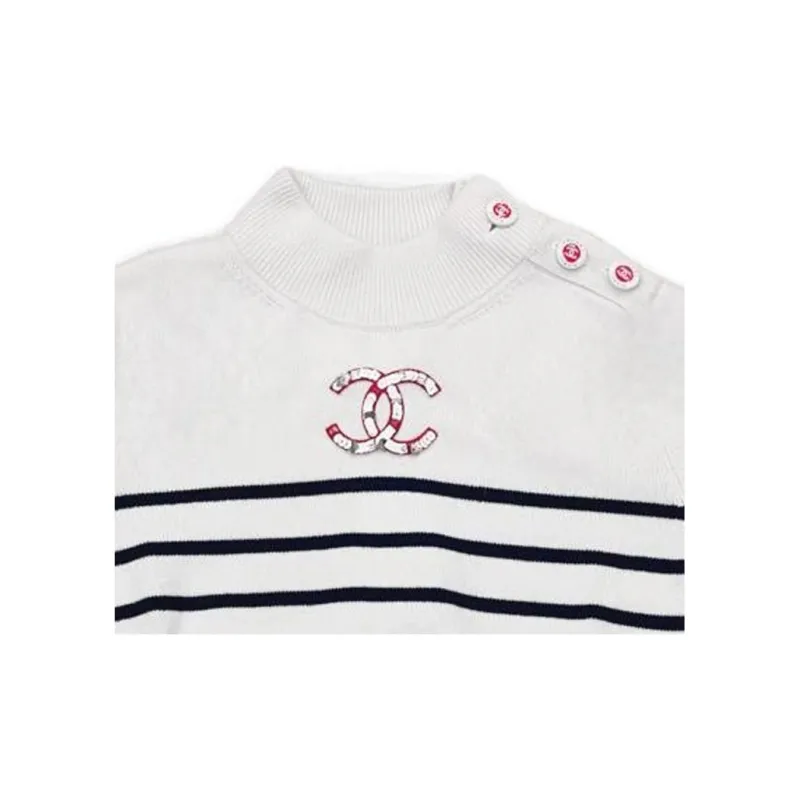 CHANEL FW22 Cashmere Sweater Women's White-3