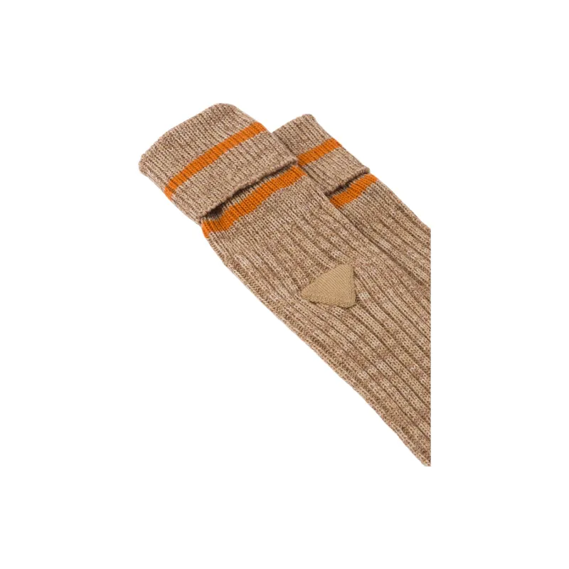 PRADA Knee-High Socks Women's 1 Pack Camel Brown-2