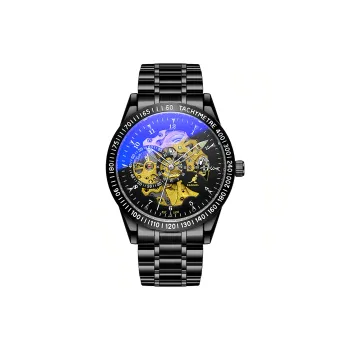 KANGOL Pioneer Collection Automatic Mechanical Movement Stainless Steel Watchband Watch Men's Watches Cut Out Dial