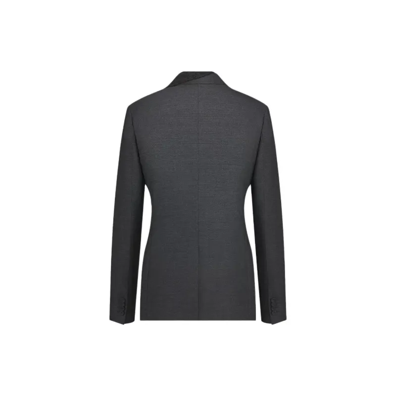 DIOR Jacket With Asymmetric Shawl Collar Business Suit Men's Gray-1