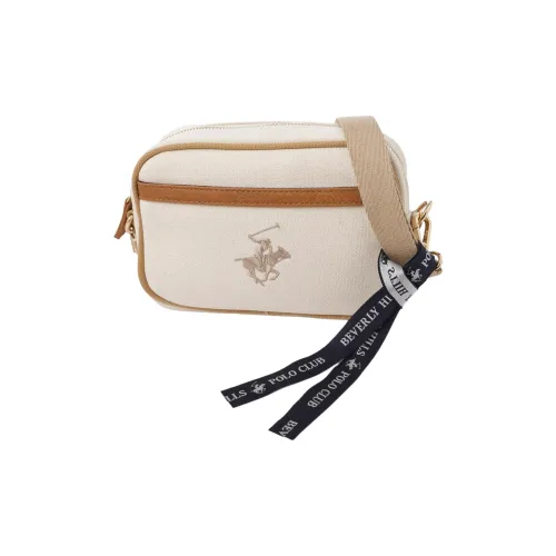 BEVERLY HILLS POLO CLUB Cotton Fabric Crossbody Bag Shoulder Bag Regular Women's Beige