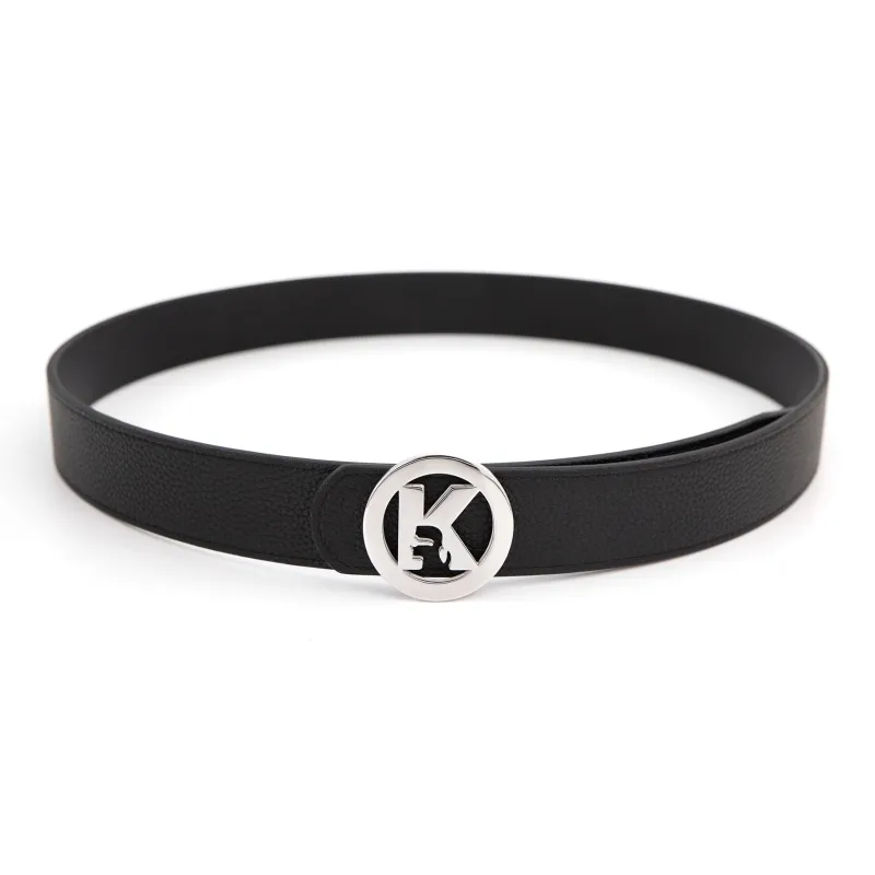 KARL LAGERFELD Top Grain Cow Leather Belts Unisex Width 37mm-2