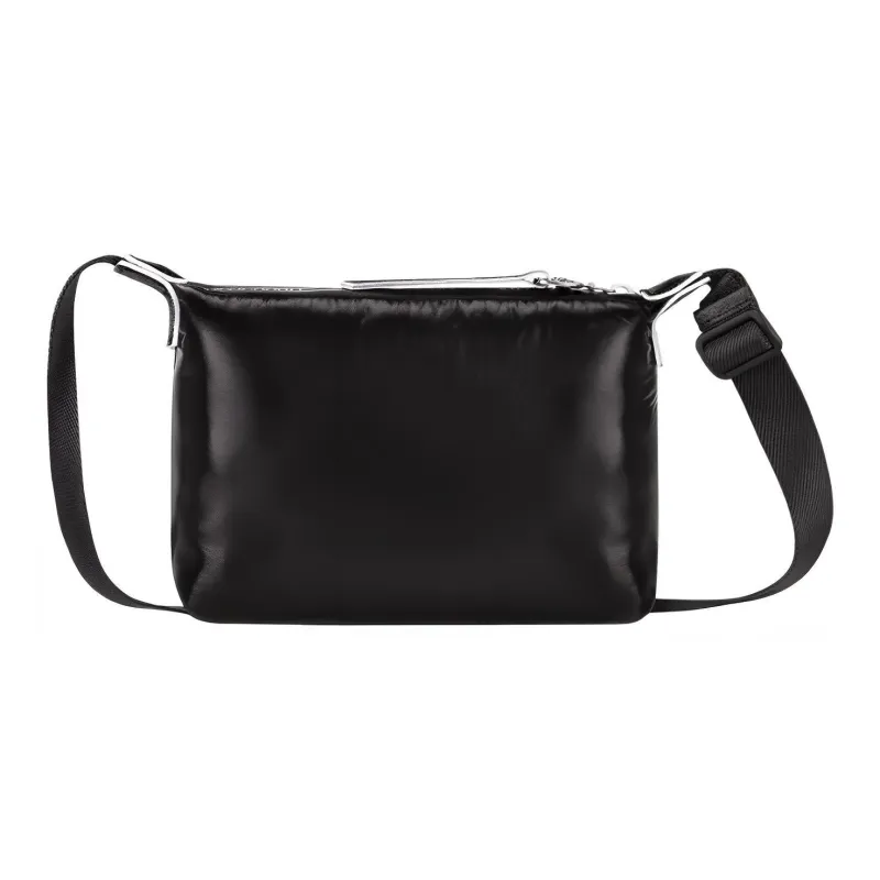LONGCHAMP Le Pliage Nylon With Canvas Cow Leather Trim Shoulder Bag Crossbody Bag Small Size Women's Black-2