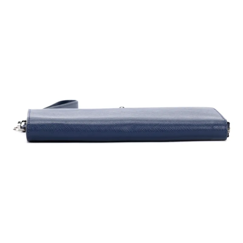 MONTBLANC Leather Clutch Small Size Men's Blue-7