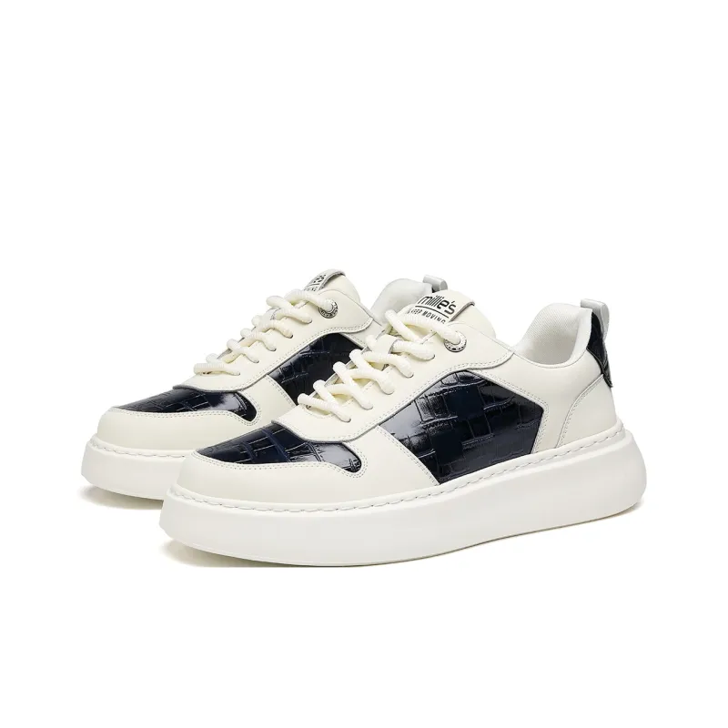 MILLIE'S Cushioning, Wear Resistant Low Top Casual Shoes Men's White Black-2