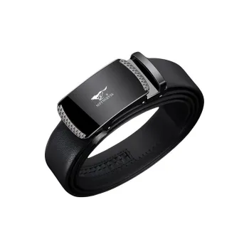 SEPTWOLVES Cow Leather Leather Belts Men's Black Width 3.5CM