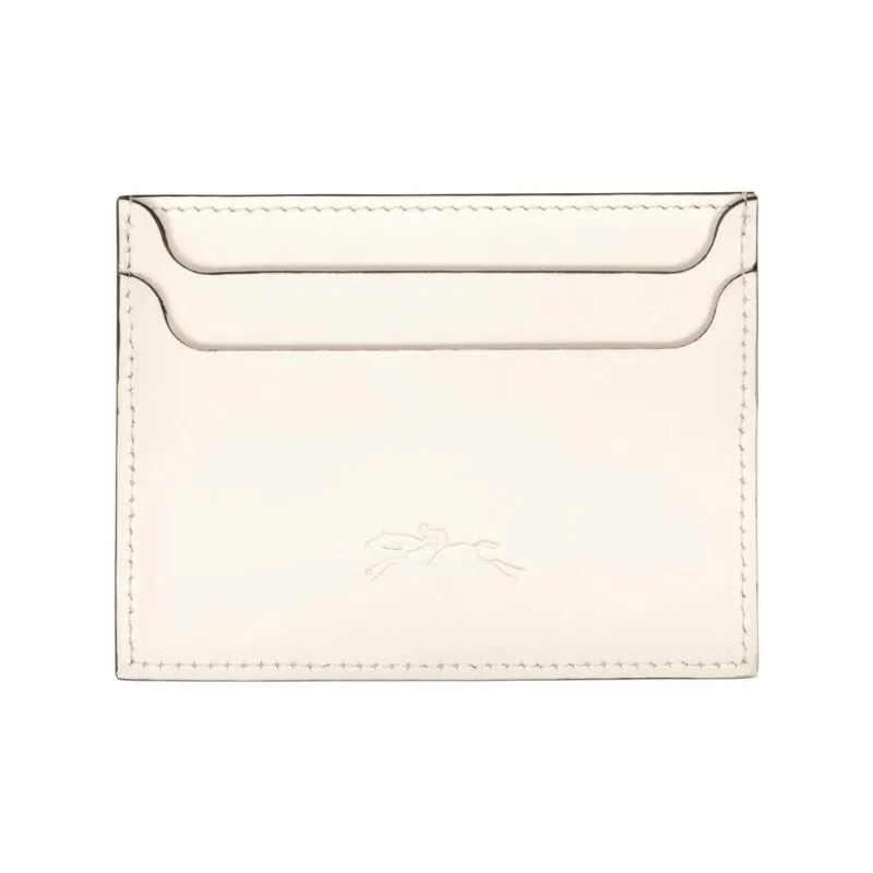 LONGCHAMP Le Foulonné Calfskin Card Holder Women's Linen-1