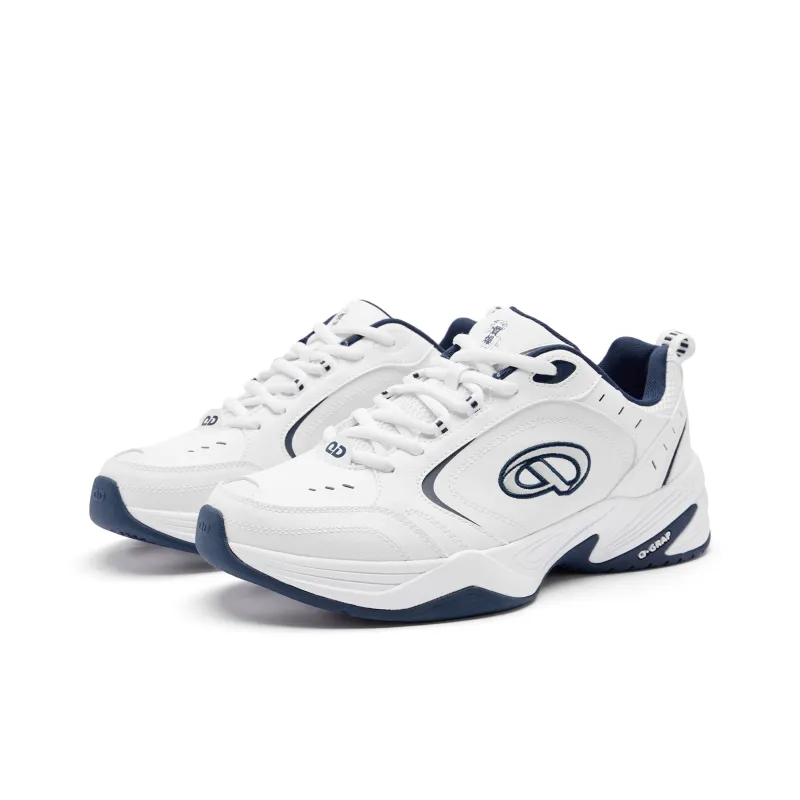 QIAODAN Samoy Badminton Shoes Men Low Top Jordan White Graphite Blue-4