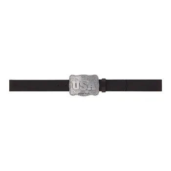 GUESS Cow Leather Leather Belts Men's Brown/Silver -
