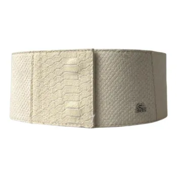 GIANFRANCO FERRE Leather Leather Belts Women's White Width 8cm
