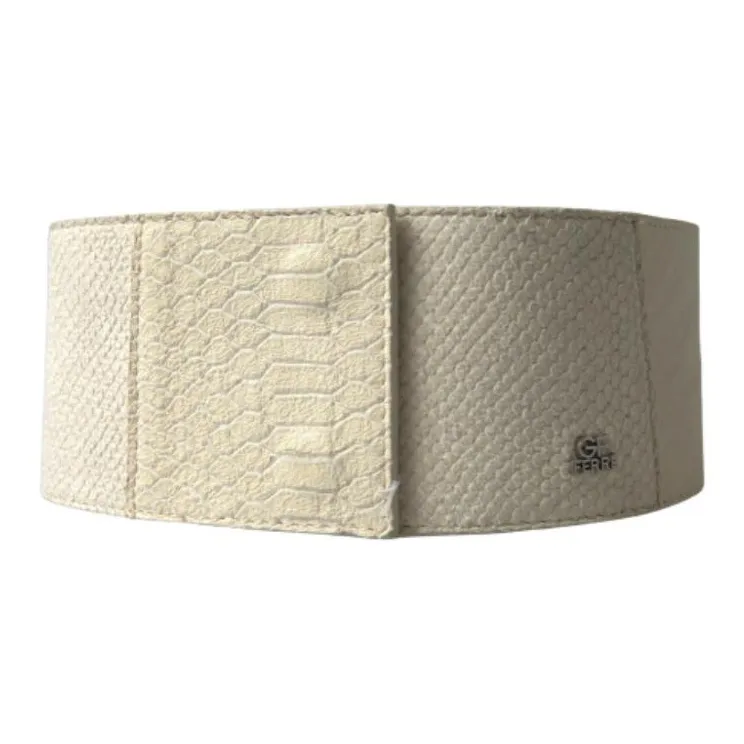 GIANFRANCO FERRE Leather Leather Belts Women's White Width 8cm-0
