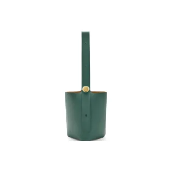 LOEWE Bucket Series Calfskin Bucket Bags One Shoulder Handbags Medium Size Women's Cardamom Green