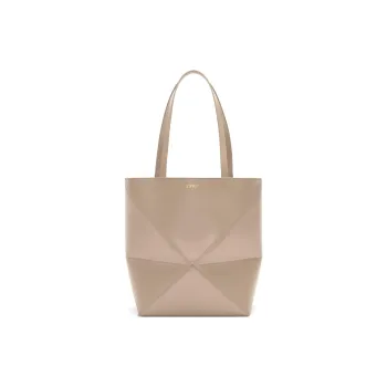 LOEWE Puzzle Fold Calfskin Tote Bag, Shopping Bag, Handbag, Shoulder Bag Medium Size Women's Sand