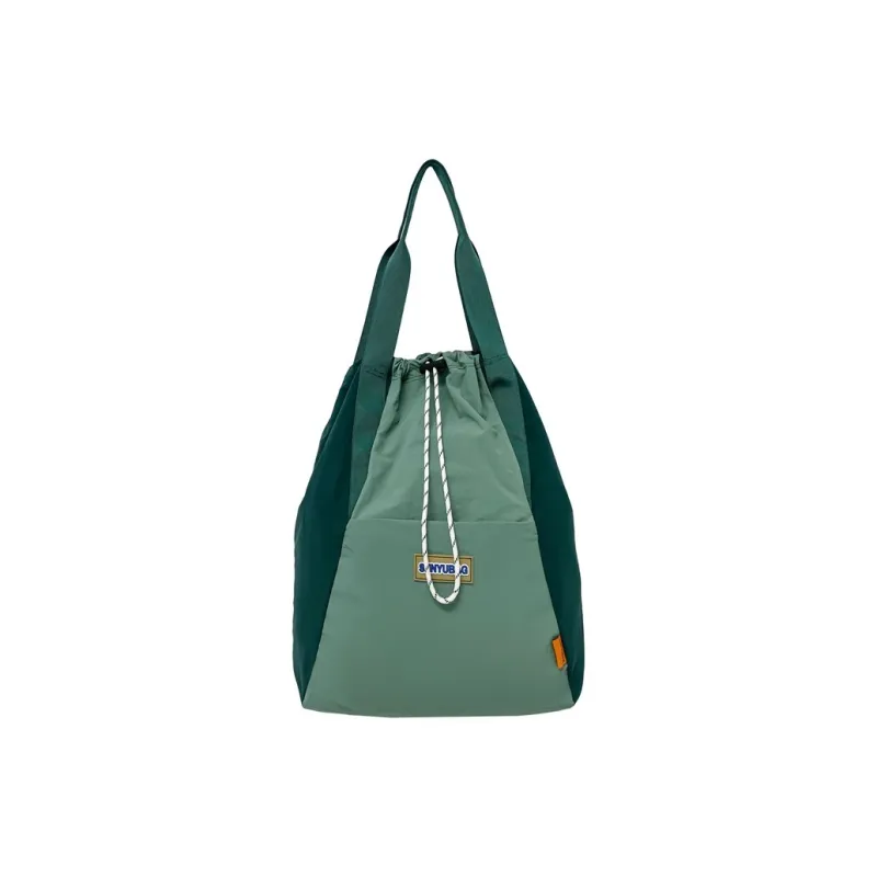 DCLOUD Nylon Fabric Double Shoulder Handbag, Shoulder Bag Unisex Ecru Khaki & Green & Black & Black Blue Multicolor-5
