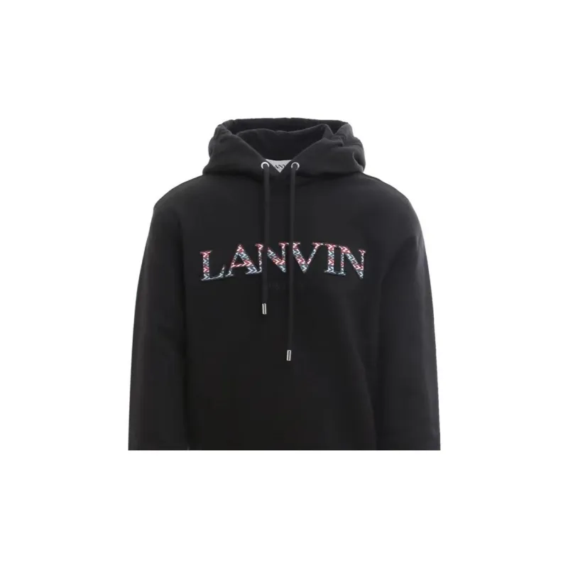 Lanvin Embroidered logo Drawstring Hoodie-5