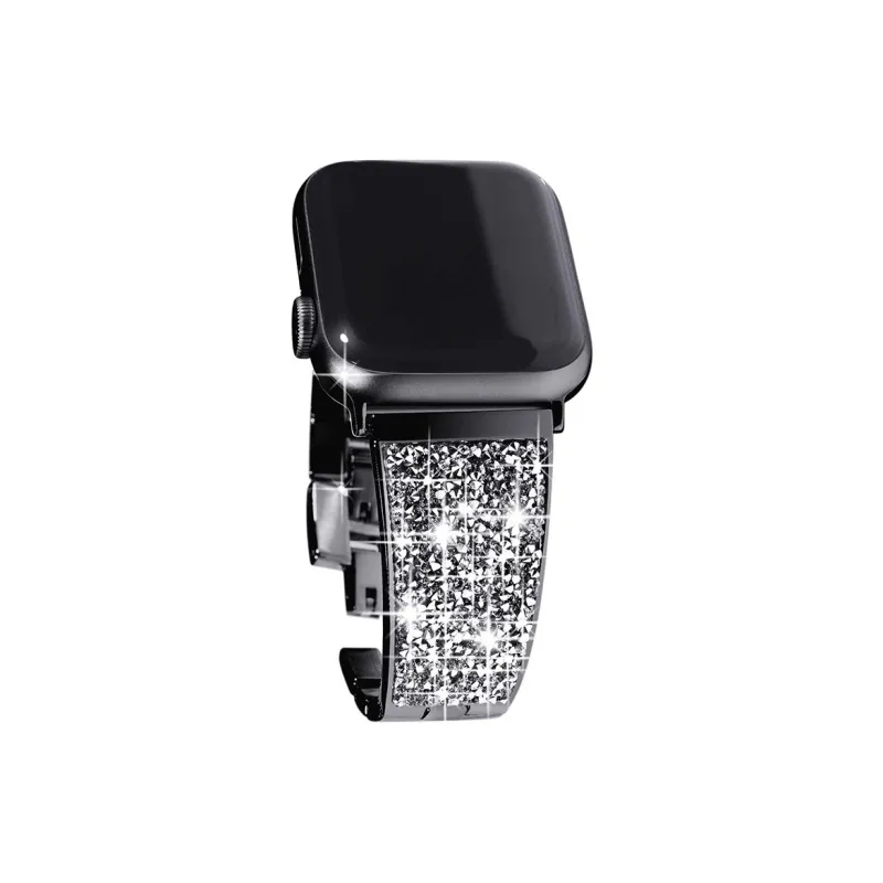 CHRROTA Compatible Apple Watch Series 10 Strap Fashion Full Diamond Metal Watch Band For IWatch 8-1 Generation Strap-3