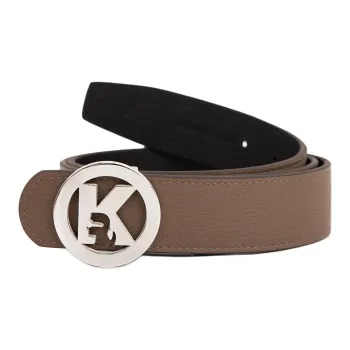 KARL LAGERFELD Top Grain Cow Leather Belt, Belt Unisex Light Coffee Width 3.7cm