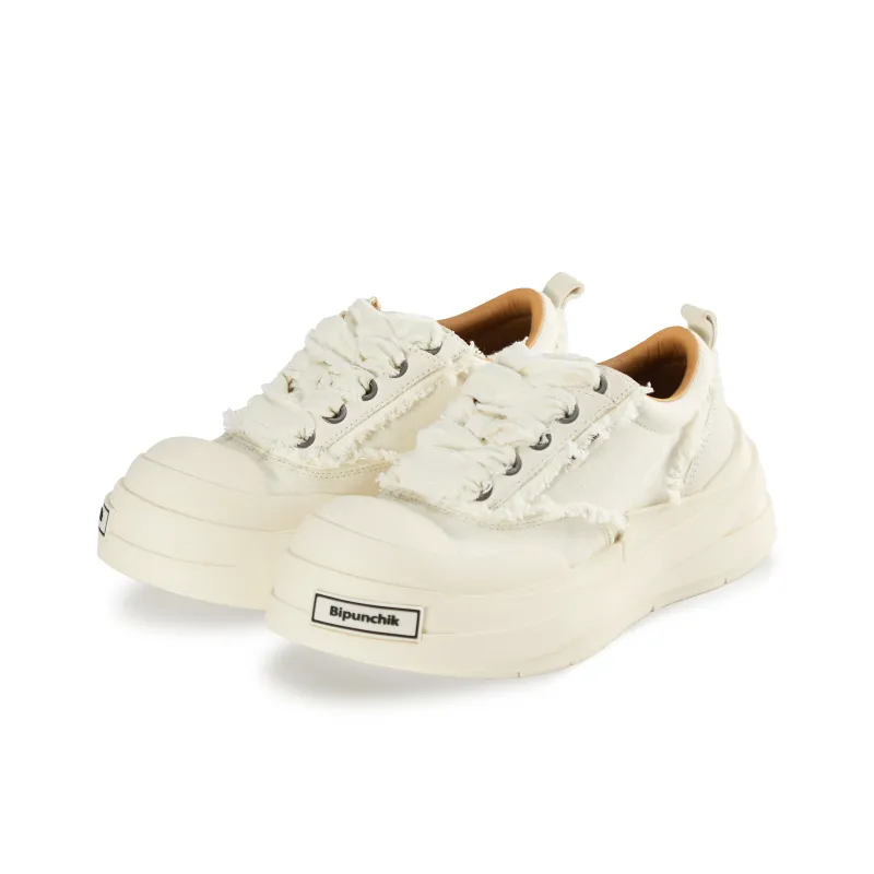 Bipunchik Low Top Skateboard Shoes Unisex White-2