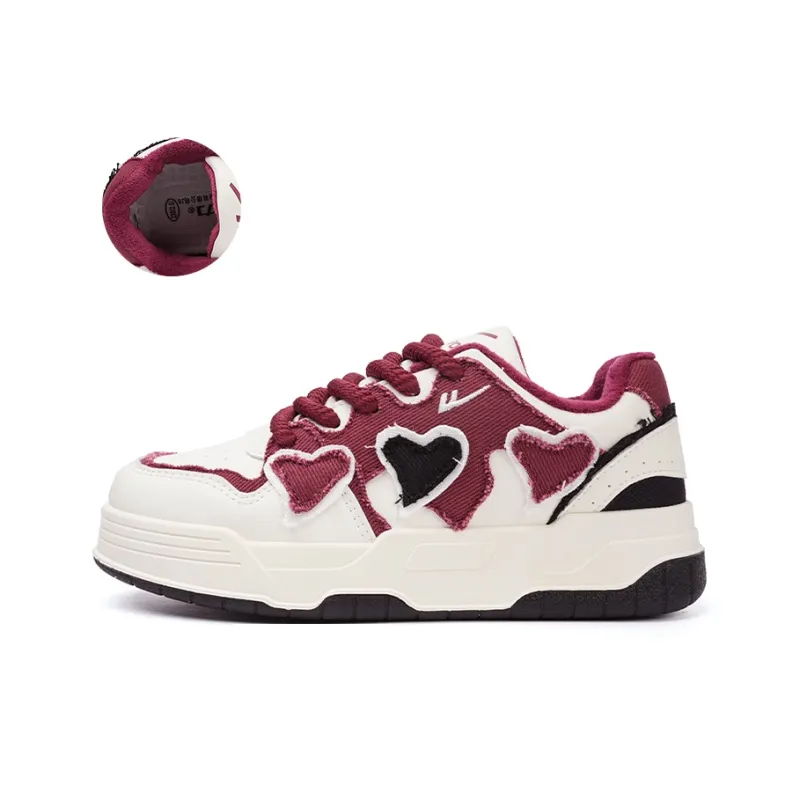 Warrior Thermal Low Top Skateboard Shoes Women's White Burgundy-0