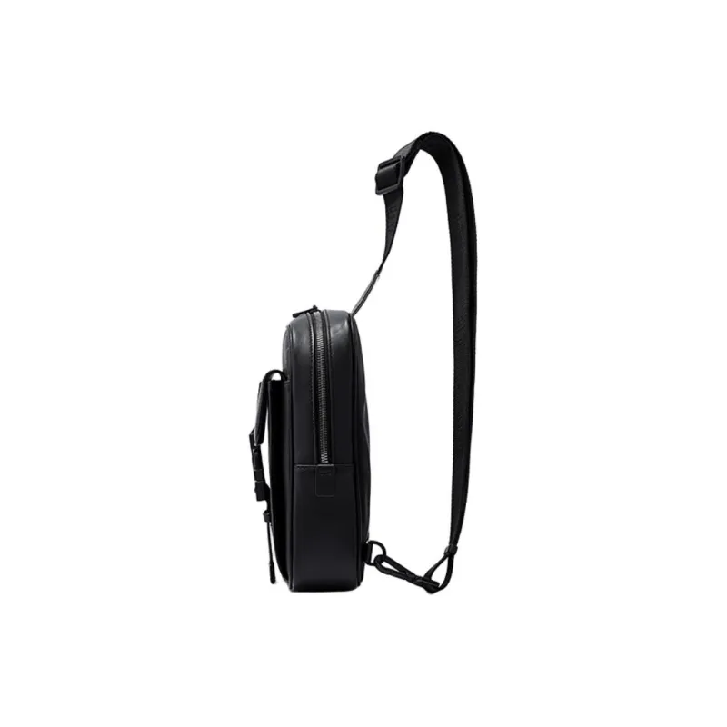 FION Mountain And Sea Journey Series Artificial Leather Sling Bag Regular Men's Classic Black-3