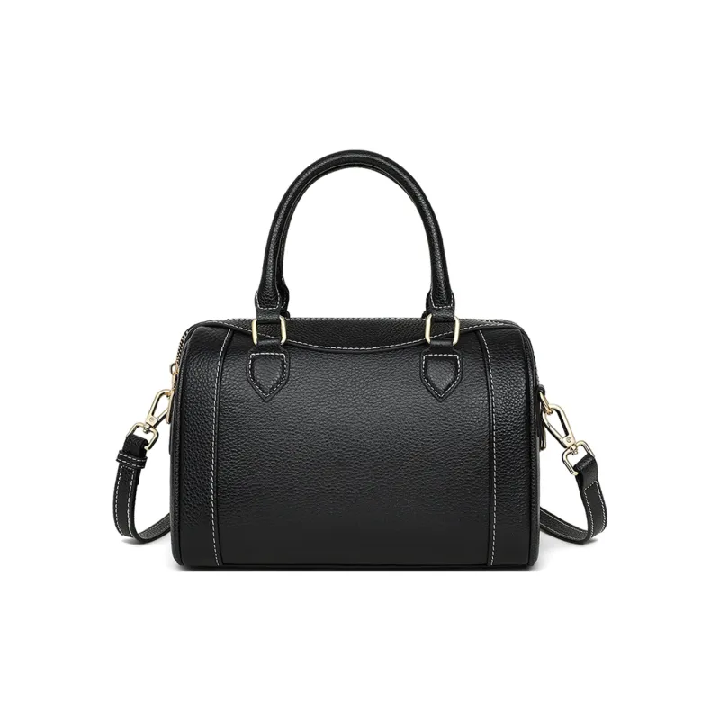 COMELY Cow Leather Patchwork Synthetic Leather One Shoulder Handbags Regular Women's Black-1