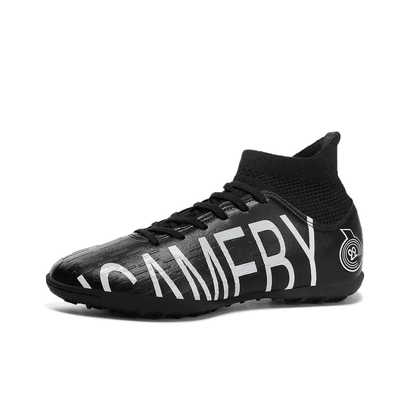 OFFER AITR Soccer Shoes Unisex High Top Black/White-1