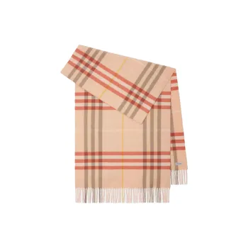 Burberry Checked Fringed Edge Scarf