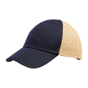 SAINT LAURENT Canvas And Raffia Baseball Cap