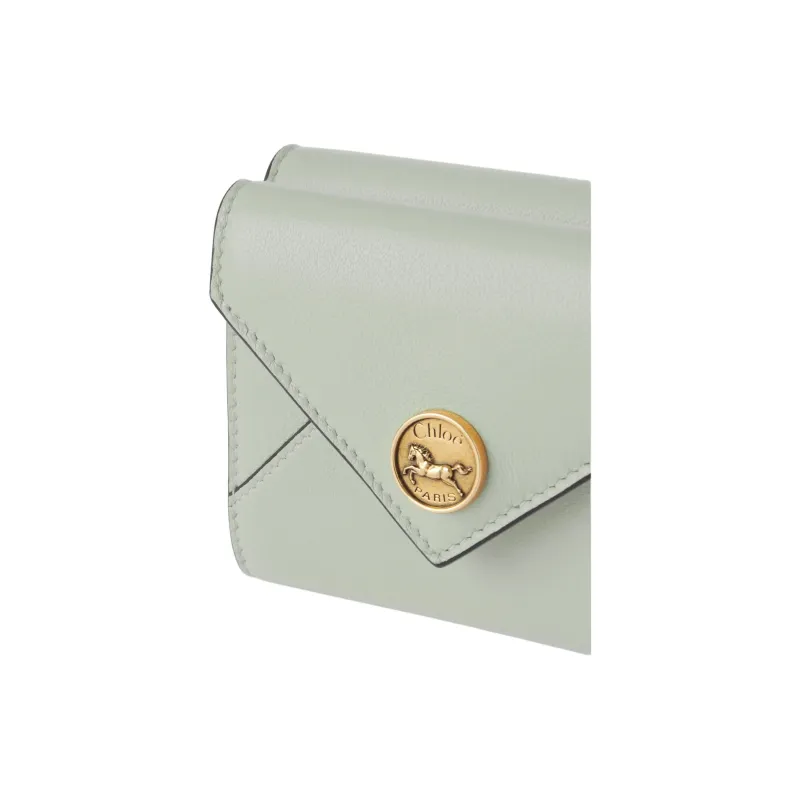 Chloe Goatskin Wallet Small Size Women's Seagrass Color-4