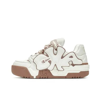 Champion Buckle Fun Coco Skate Low Top Skateboard Shoes Women's Cream White/Roasted Almond Brown