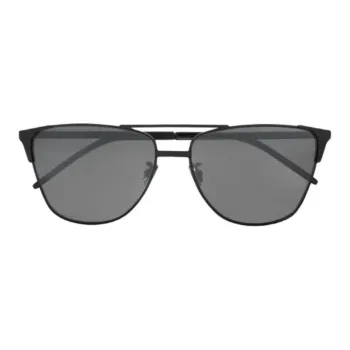 SAINT LAURENT Brass Metal Cat Eye Sunglasses Unisex Black