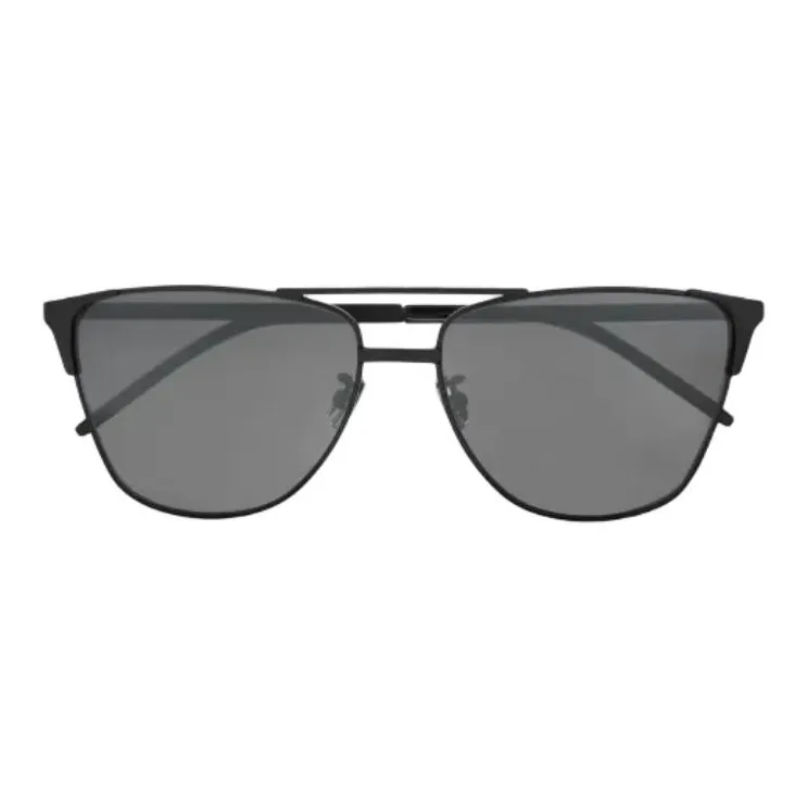SAINT LAURENT Brass Metal Cat Eye Sunglasses Unisex Black-0