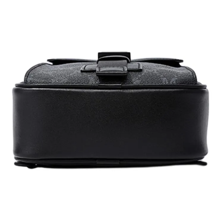 FION Mountain And Sea Journey Series Artificial Leather Sling Bag Regular Men's Classic Black-4